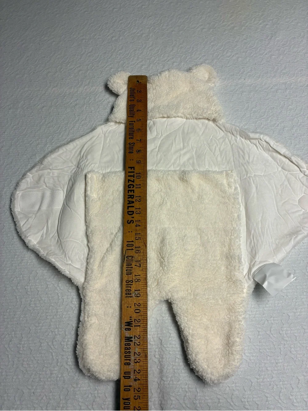 Cozy Cream Plush Baby Swaddle Wrap with Hood and Ears